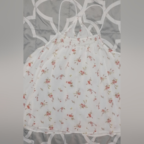 Womens Large white floral tank top - Picture 3 of 5